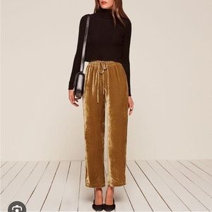 Reformation Stefan Wide Leg Velvet Pant